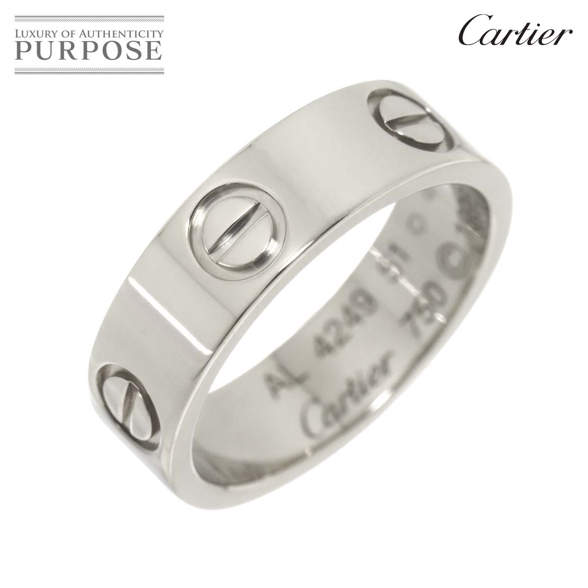 【新品同様】 カルティエ Cartier ラブ クラシック #51 リング K18 WG ホワイトゴールド 750 指輪 LOVE Ring【中古】