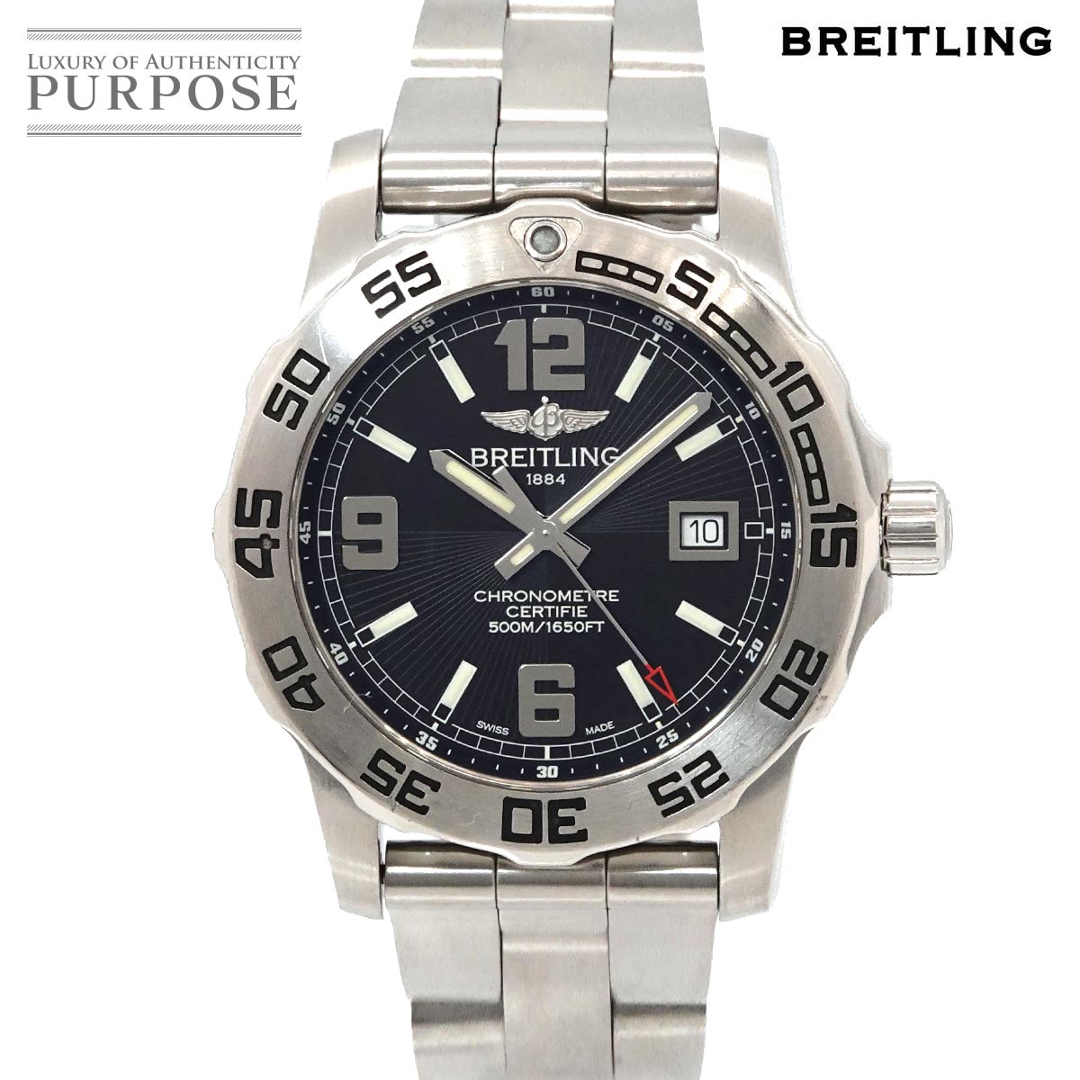 【新品完成 済み】 ブライトリング BREITLING コルト44 A74387 メンズ ウオッチ デイト 青碧 石英 御覧になる Colt44 【中古】