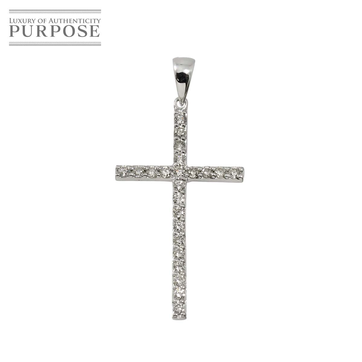 【新品仕上げ】 ダイヤ 0.34ct ペンダント トップ K18 WG ホワイトゴールド 750 Diamond Pendant 【中古】