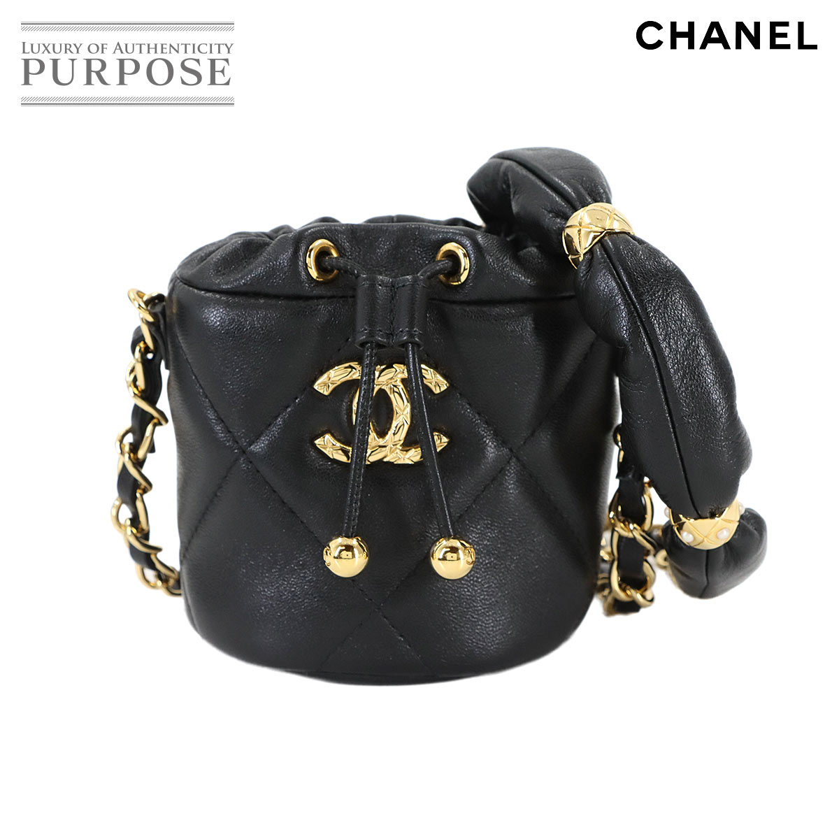 【未使用 展示品】 シャネル CHANEL マトラッセ ミニ 巾着 チェーン ショルダー バッグ レザー ブラック AP2330 Matelasse Shoulder Bag 【中古】｜VINTAGE LOVER PURPOSE