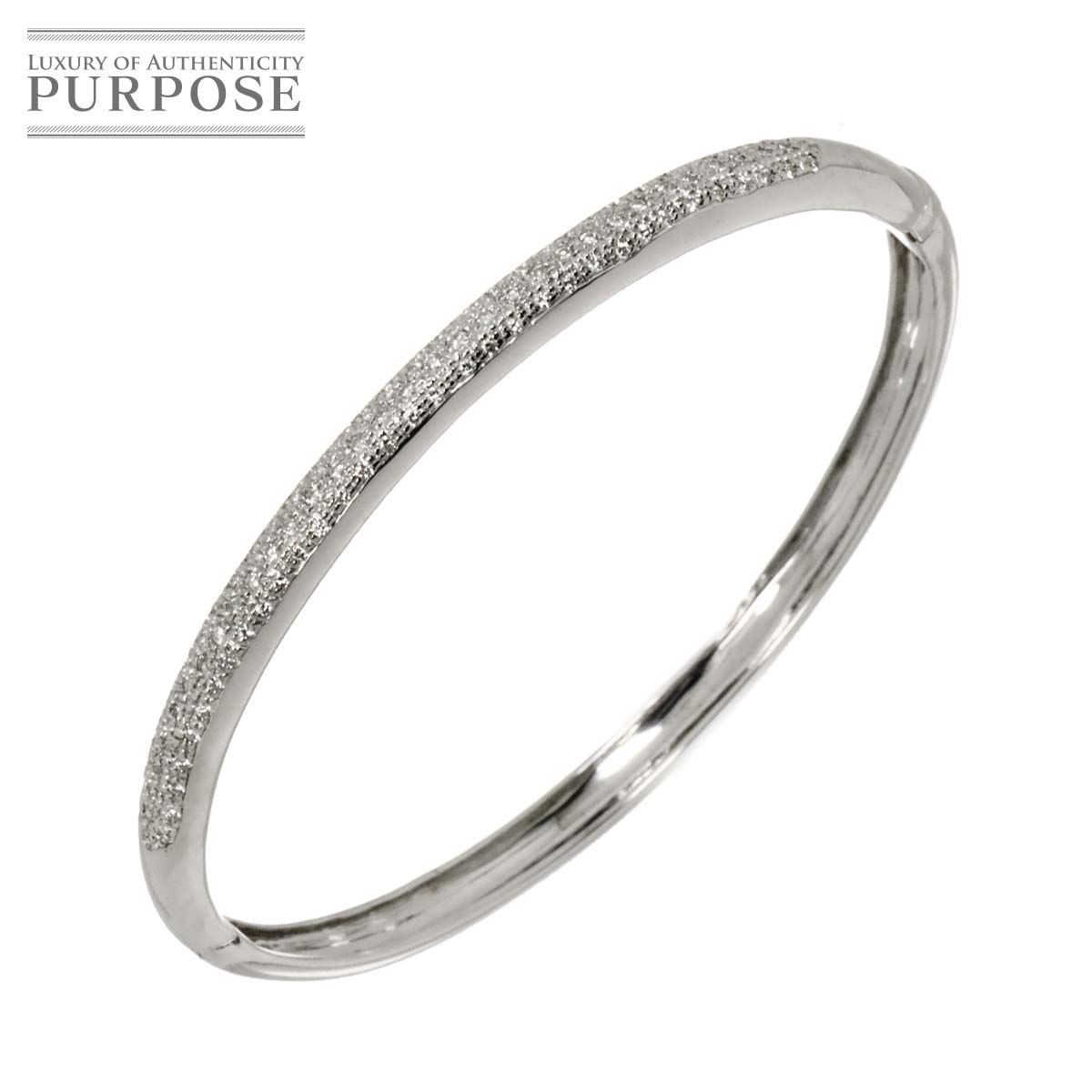 【新品同様】 ダイヤ 0.70ct ブレスレット 18.5cm K18 WG ホワイトゴールド 750 Diamond Bracelet 【中古】