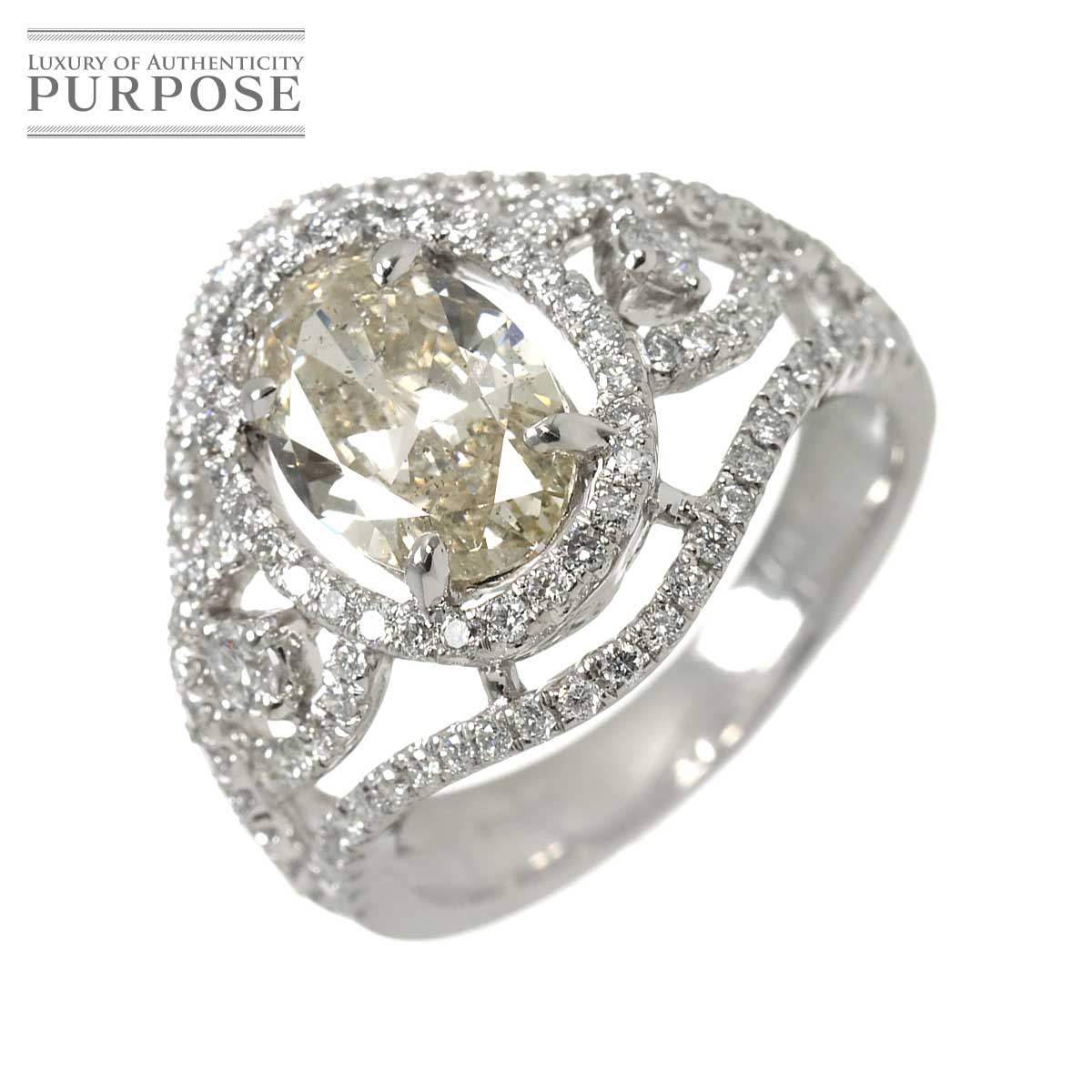 【新品仕上げ】 リング 9.5号 ダイヤ 1.432ct/0.80ct Pt プラチナ 指輪 Diamond Ring 【中古】｜VINTAGE LOVER PURPOSE