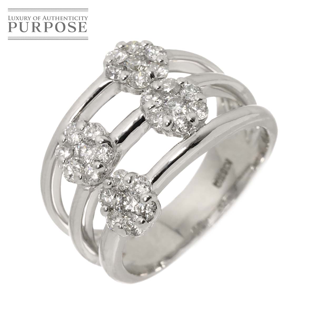 【新品仕上げ】 リング 12号 ダイヤ 0.85ct K18 WG ホワイトゴールド 750 指輪 Diamond Ring 【中古】｜VINTAGE LOVER PURPOSE