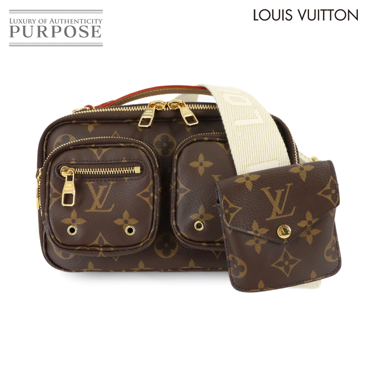 【未当てはめる 見せびらかす品】 ルイ ヴィトン LOUIS VUITTON モノグラム ありがた味 はりつけ台上半身 2way 御手手 肩先 御徒面子 M80446 赤銅色 RFID Utility Crossbody Bag 【中古】