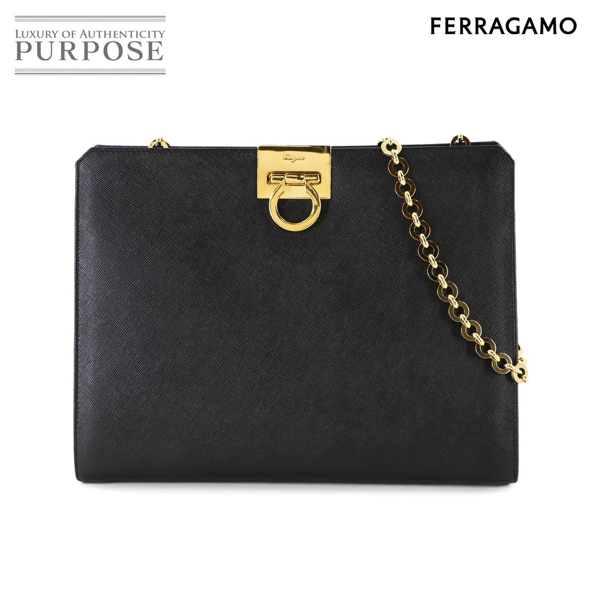 Salvatore Ferragamo サルヴァトーレ フェラガモ ガンチーニ チェーン ショルダーバッグ ポシェット パテントレザー ブラック 黒 ゴールド金具 楽天市場】Salvatore Ferragamo サルヴァトーレ フェラガモ ガンチーニ