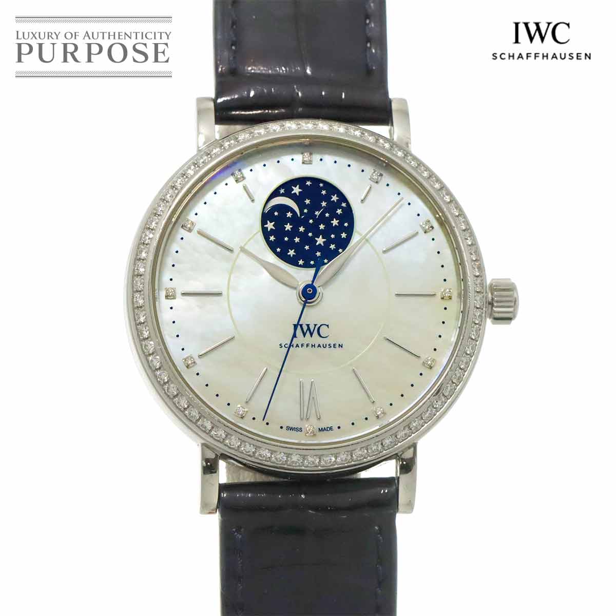 IWC ポートフィノ オートマティック お月さま位相角 IW459001 ボーイズ ウオッチ ダイヤベゼル 白いこと甲殻 自動小銃一巻き 国際的 御覧になる 商会 Portofino 【中古】