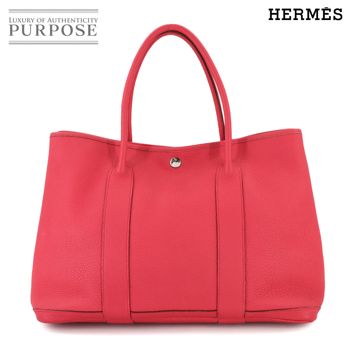 エルメス HERMES ガーデンパーティ 36 PM トート バッグ ネゴンダ ブーゲンビリア □O刻印 シルバー 金具 Garden Party PM 【中古】