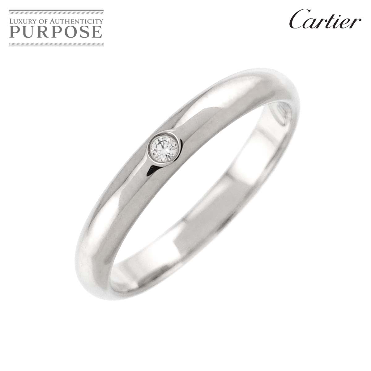 【新品同様】 カルティエ Cartier 1895 クラシック #46 リング ダイヤ 1P Pt 幅2.6mm プラチナ 指輪 Classic Ring【中古】