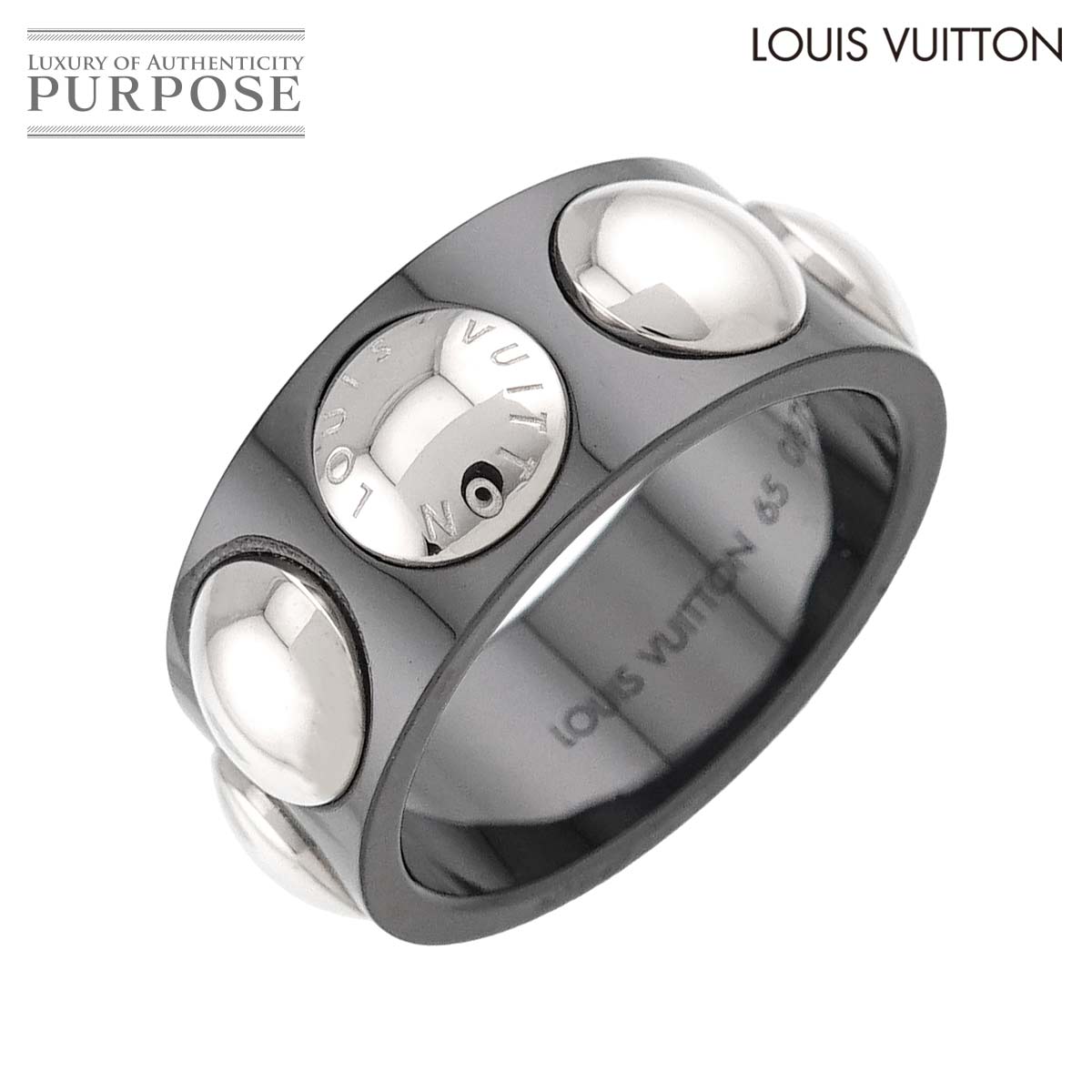 【新品同様】 ルイ ヴィトン LOUIS VUITTON グランドバーグクルー #65 リング Pt プラチナ セラミック 指輪 Grand Berg Crew Ring【中古】