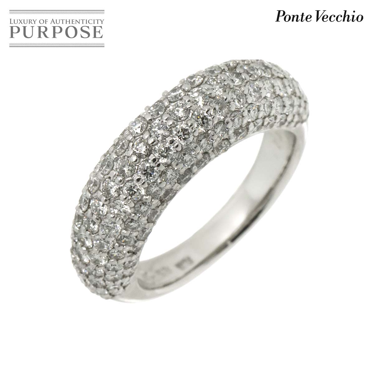 【新品同様】 ポンテヴェキオ Ponte Vecchio 9号 リング ダイヤ 1.70ct K18 WG ホワイトゴールド 750 指輪 Diamond Ring【中古】