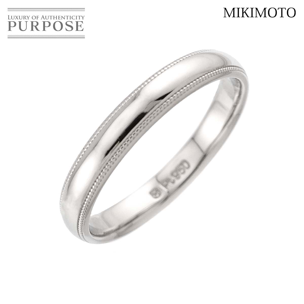 【新品同様】 ミキモト MIKIMOTO ミルグレイン 20号 リング Pt プラチナ 指輪 Ring【中古】