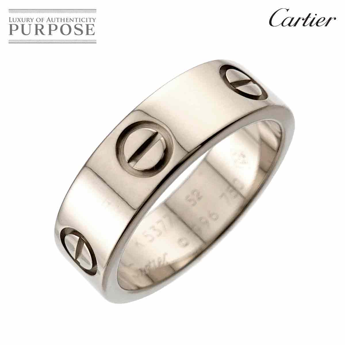 【新品同様】 カルティエ Cartier ラブ #52 リング K18 WG ホワイトゴールド 750 指輪 Love Ring【中古】