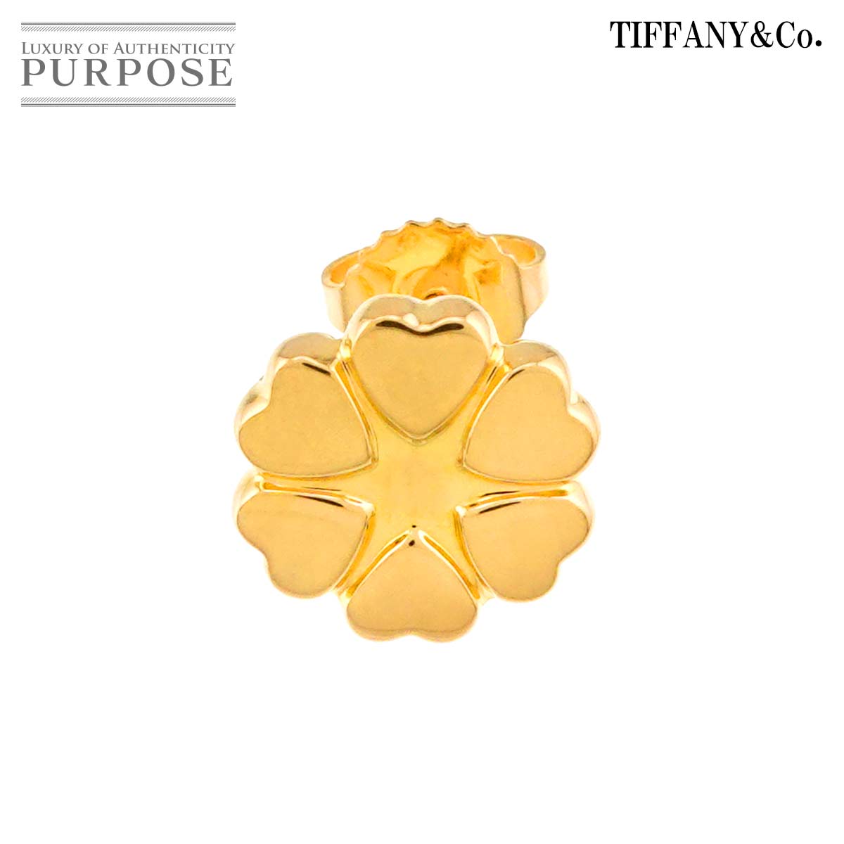 【新品同様】 ティファニー TIFFANY&Co. クラウン オブ ハート ピアス K18 YG イエローゴールド 750 片耳 片方のみ Earring Pierced【中古】