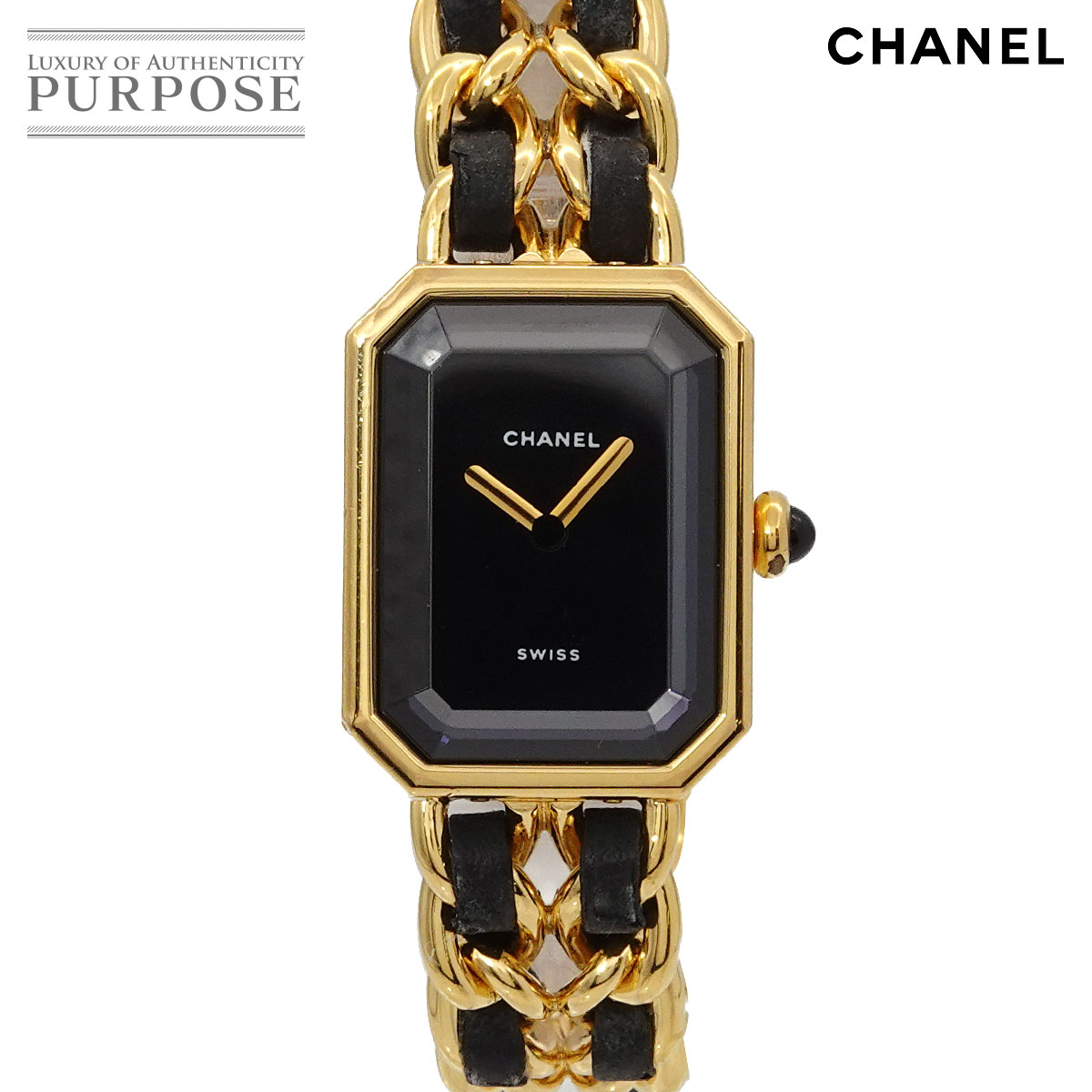 シャネル CHANEL プルミエール M大いさ H0001 ヴィンテージ レディース ウオッチ 黒いこと ゴールド 石英 ご覧なさる Premiere 【中古】
