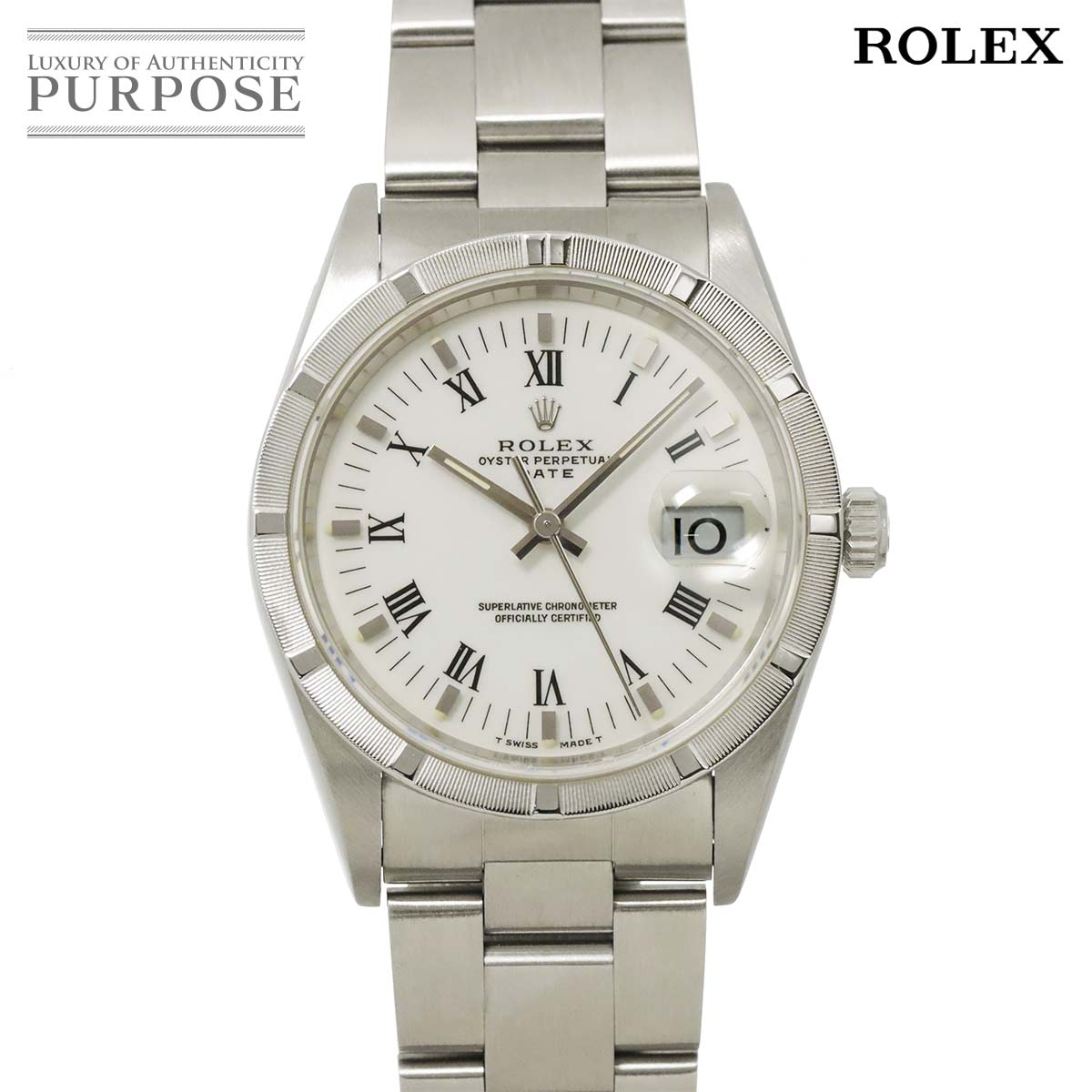 【新品仕上げ 済み】 ロレックス ROLEX オイスターパーペチュアル デイト 15210 T番 メンズ 腕時計 ホワイト オートマ 自動巻き ウォッチ Oyster Perpetual 【中古】|VINTAGE LOVER PURPOSE
