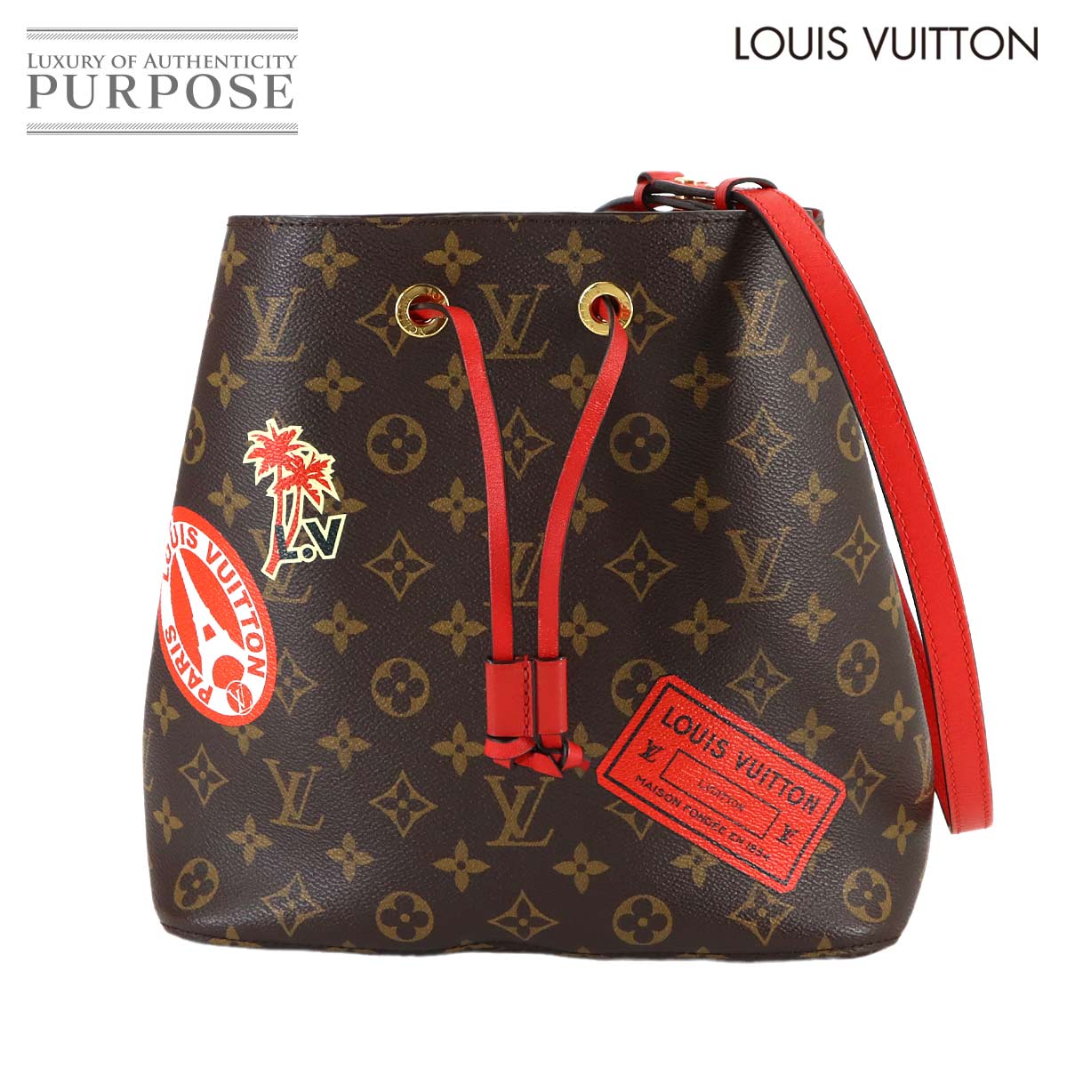 ルイ ヴィトン LOUIS VUITTON モノグラム マイLV ワールドツアー ネオノエ ショルダー バッグ レザー コクリコ レッド M44021 Neo Noe 【中古】