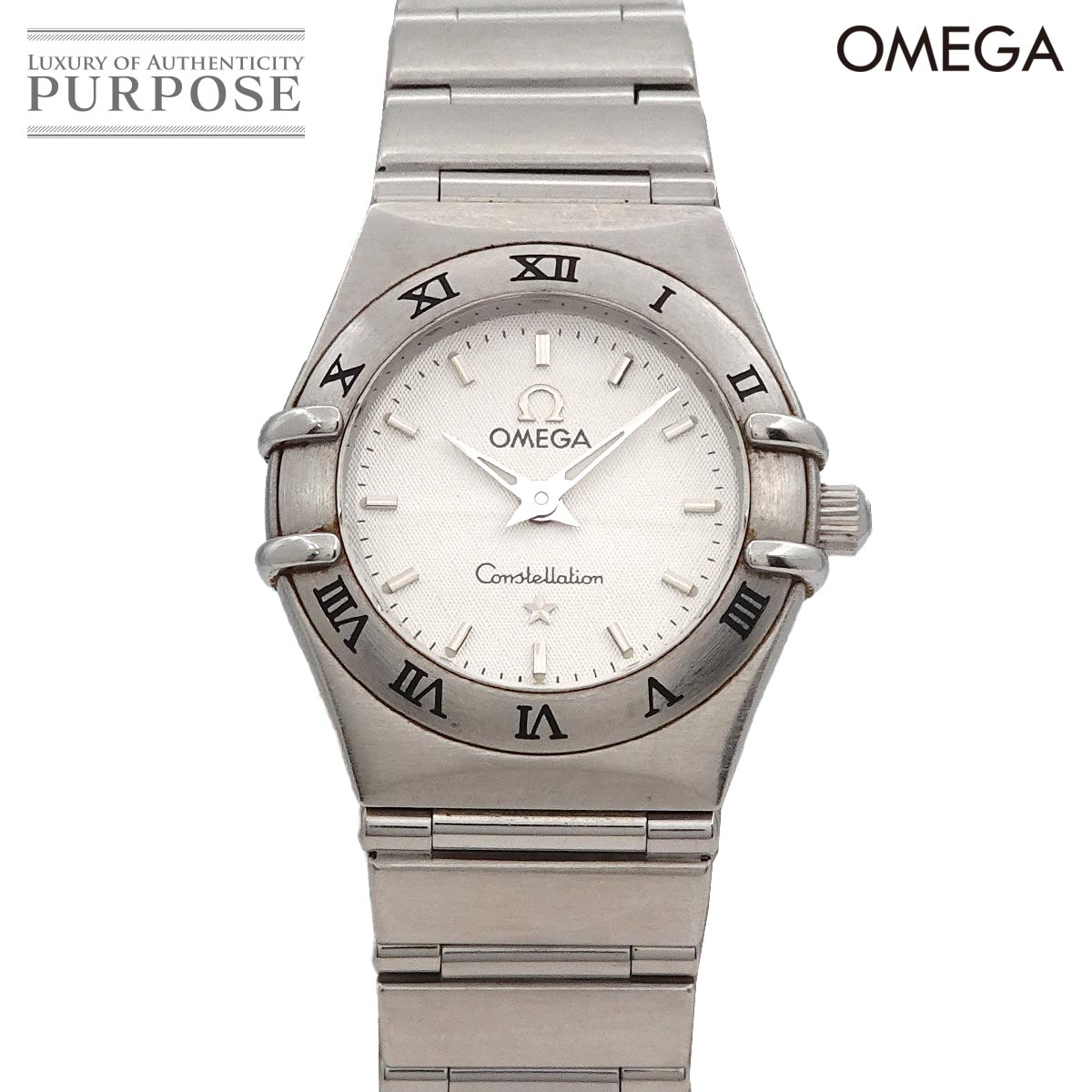 ゼロ OMEGA コンステレーション ミニ 1562 30 レディース ウォッチ しろがね色 石英 御覧なさる Constellation 【中古】