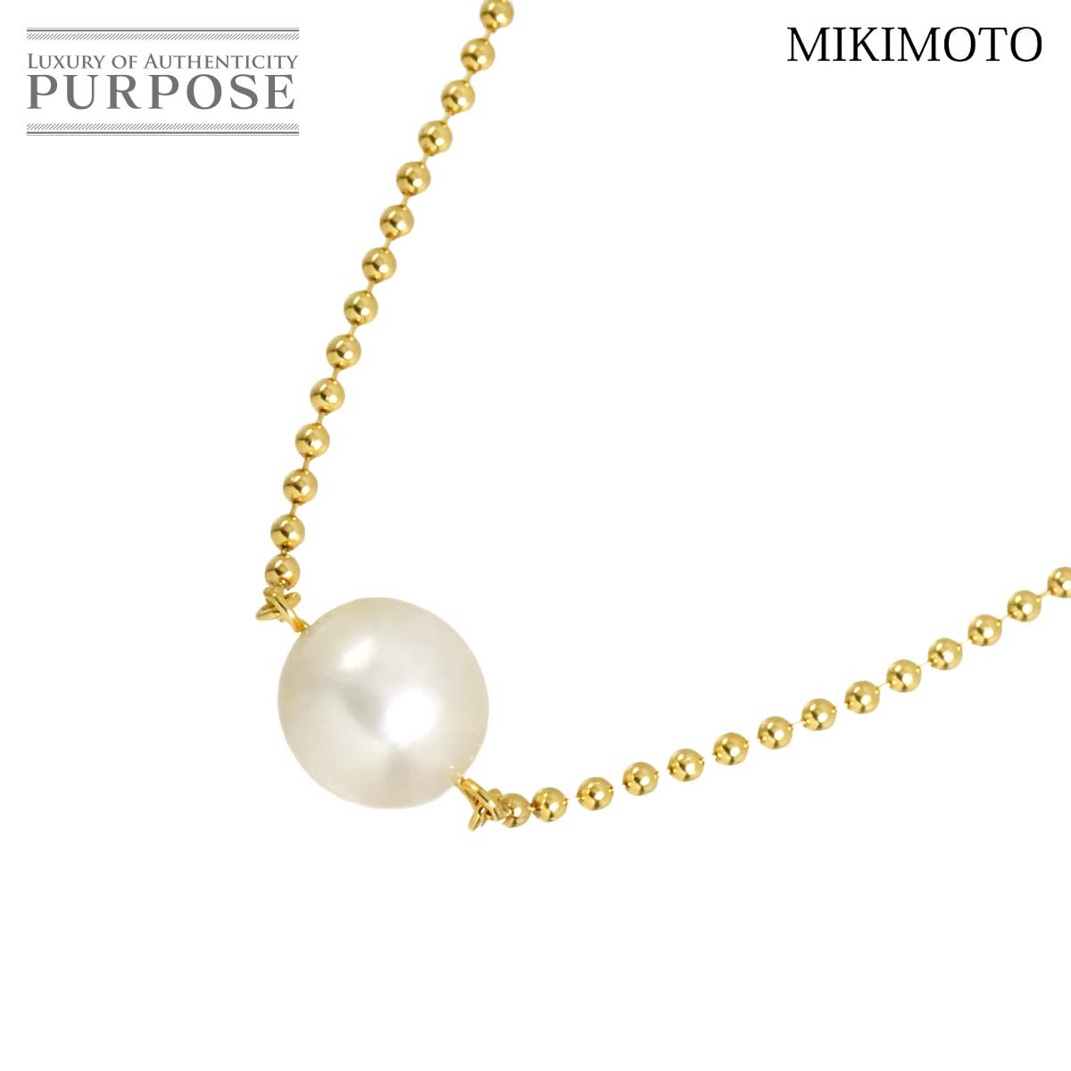 【新品同様】 ミキモト MIKIMOTO アコヤ真珠 8.2mm ネックレス 39cm K18 YG イエローゴールド 750 パール Akoya Pearl Necklace【中古】