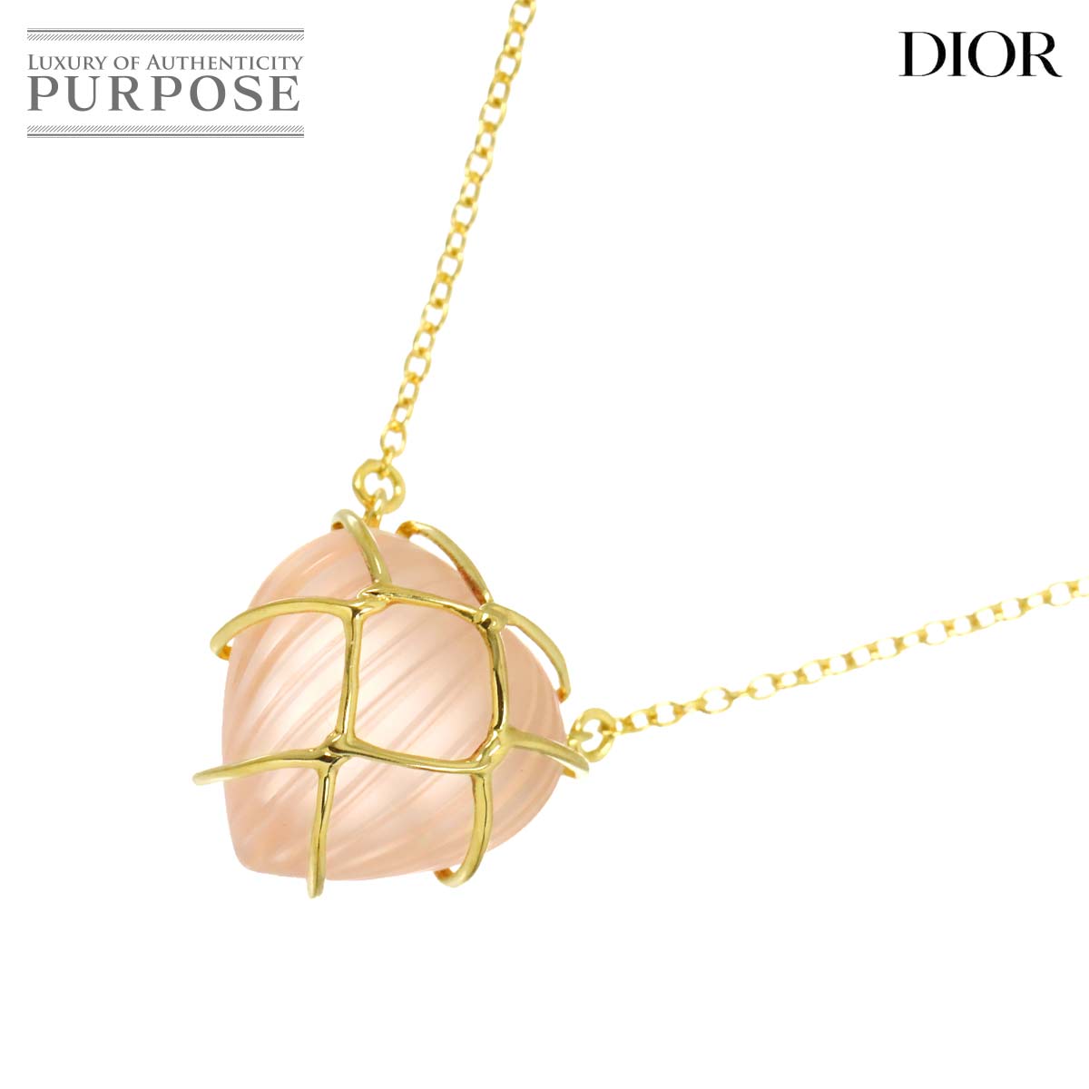 【新品同様】 クリスチャン ディオール Christian Dior ハート クォーツ ネックレス 42cm K18 YG イエローゴールド 750 Necklace【中古】|VINTAGE LOVER PURPOSE
