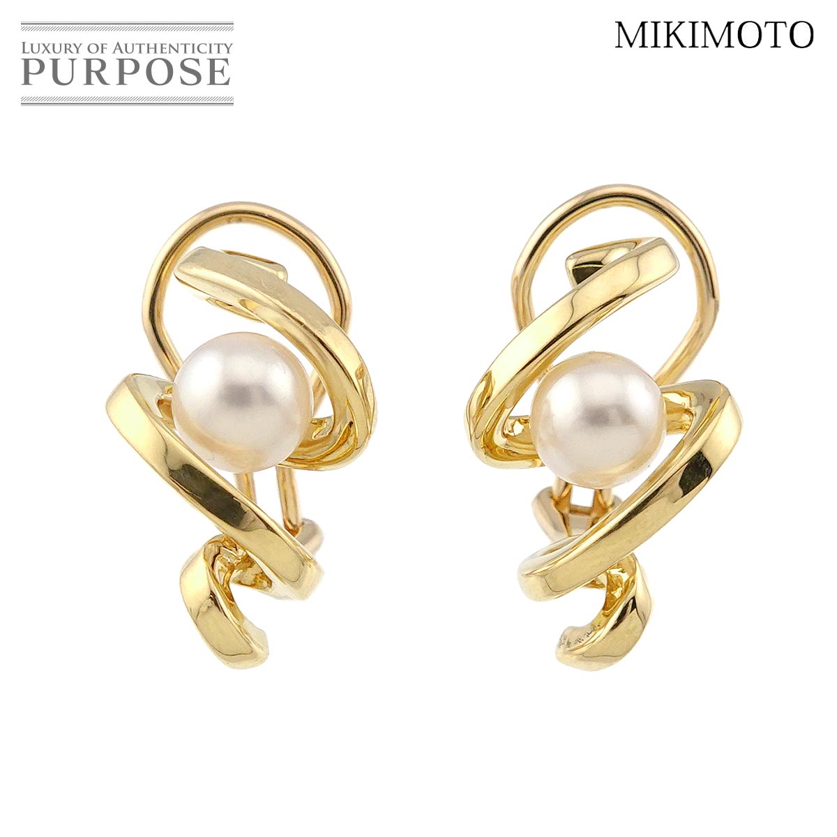 【新品同様】 ミキモト MIKIMOTO アコヤ真珠 6.0mm イヤリング K18 YG イエローゴールド 750 パール Earrings Clip on【中古】|VINTAGE LOVER PURPOSE
