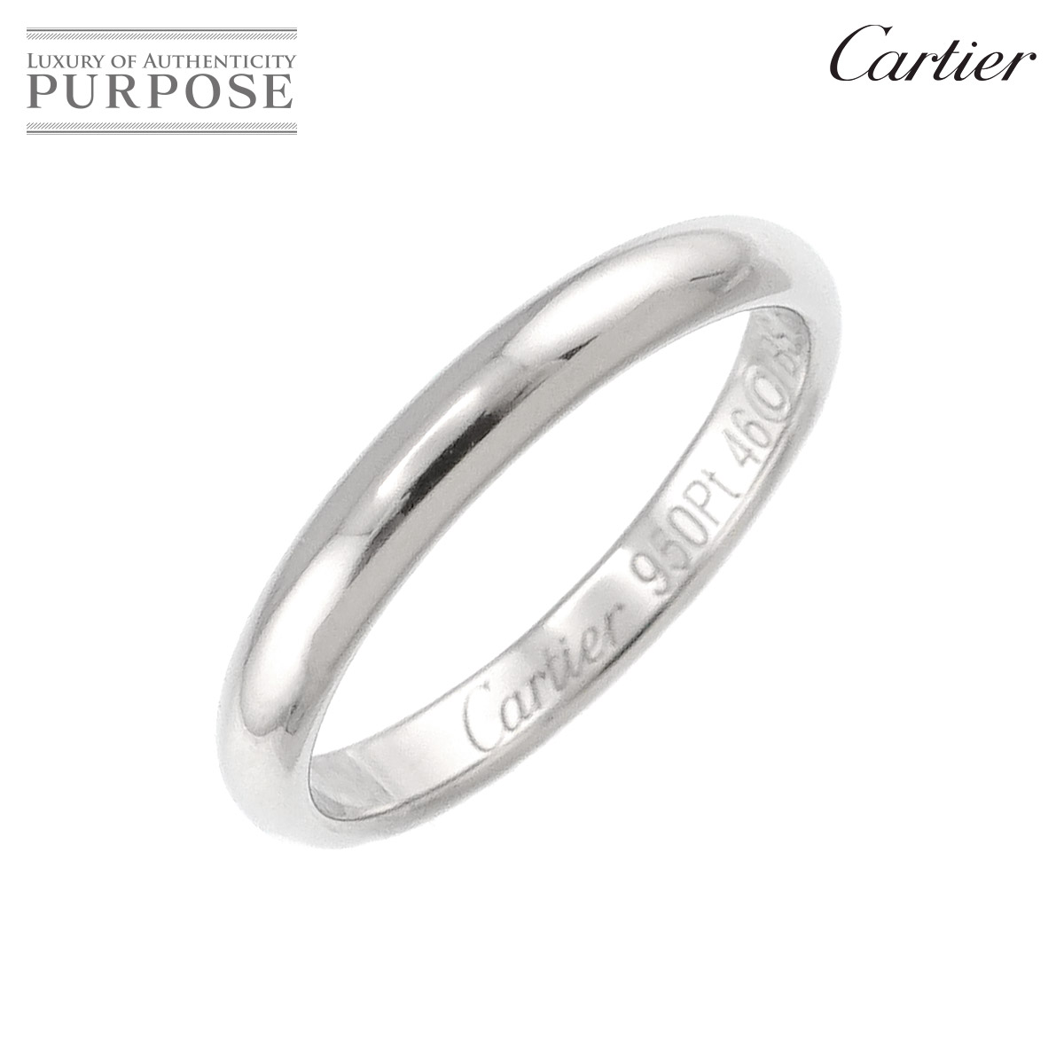 【新品同様】 カルティエ Cartier 1895 クラシック #46 リング 幅2.5mm Pt プラチナ 指輪 Classic Ring【中古】 33,800円