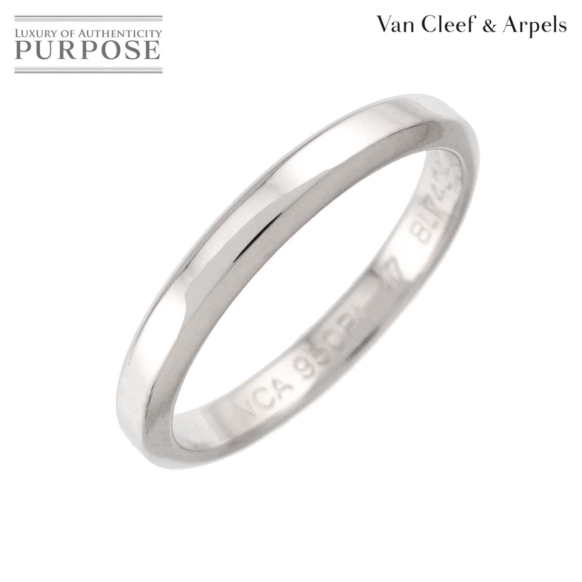 【新品負けず劣らず】 ヴァンクリーフ \u0026 アーペル Van Cleef \u0026 Arpels タンドルモン #47 輪っか 幅2.5粍 Pt プラチナ 指環 Ring【中古】