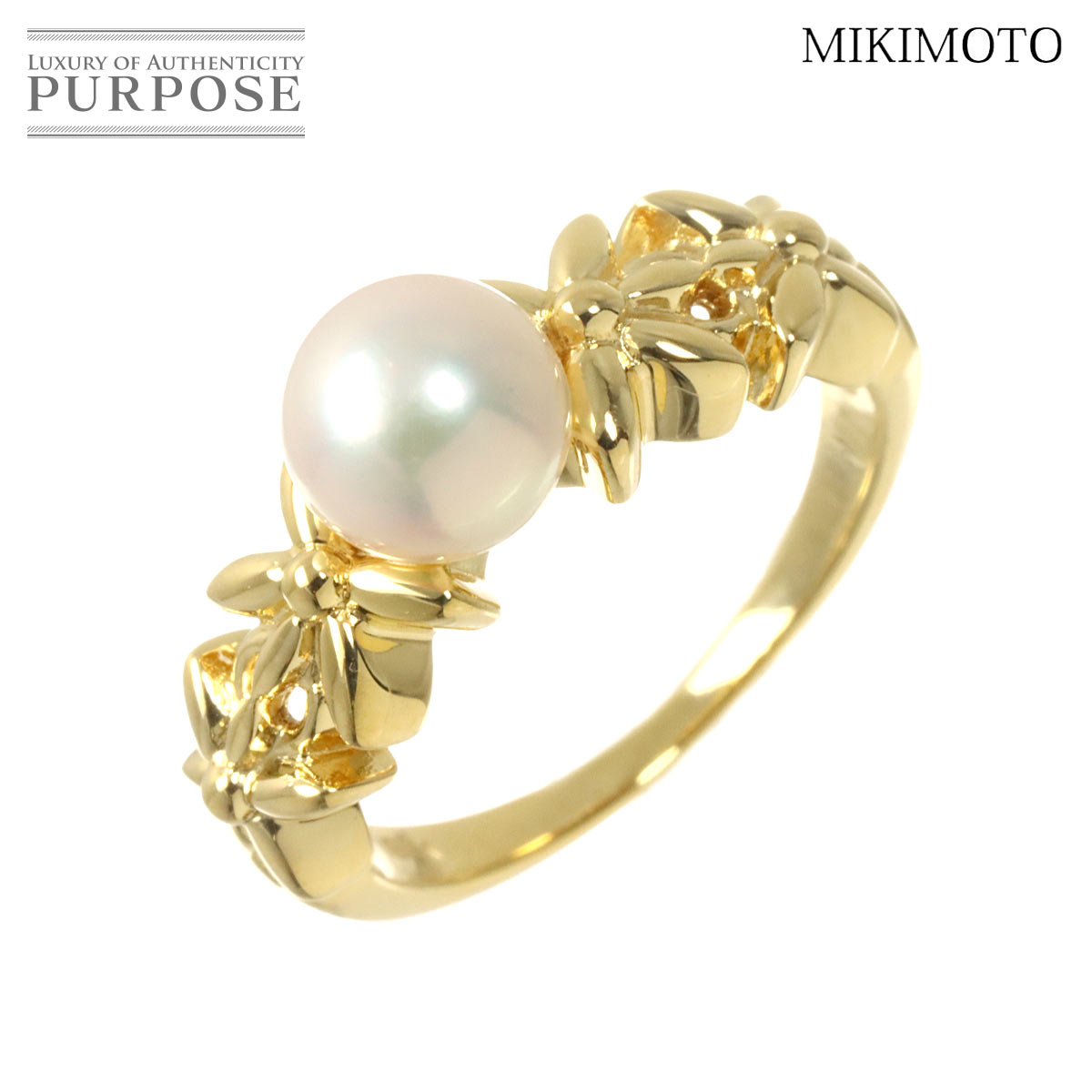 【新品同様】 ミキモト MIKIMOTO 8号 リング アコヤ真珠 6.4mm K18 YG イエローゴールド 750 パール 指輪 Akoya Pearl Ring【中古】|VINTAGE LOVER PURPOSE