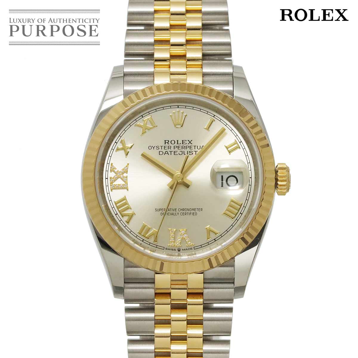 【新品仕上げ 済み】 ロレックス ROLEX デイトジャスト コンビ 126233 ランダム番 ルーレット メンズ 腕時計 ダイヤモンド シルバー K18YG イエローゴールド オートマ 自動巻き Datejust 【中古】｜VINTAGE LOVER PURPOSE