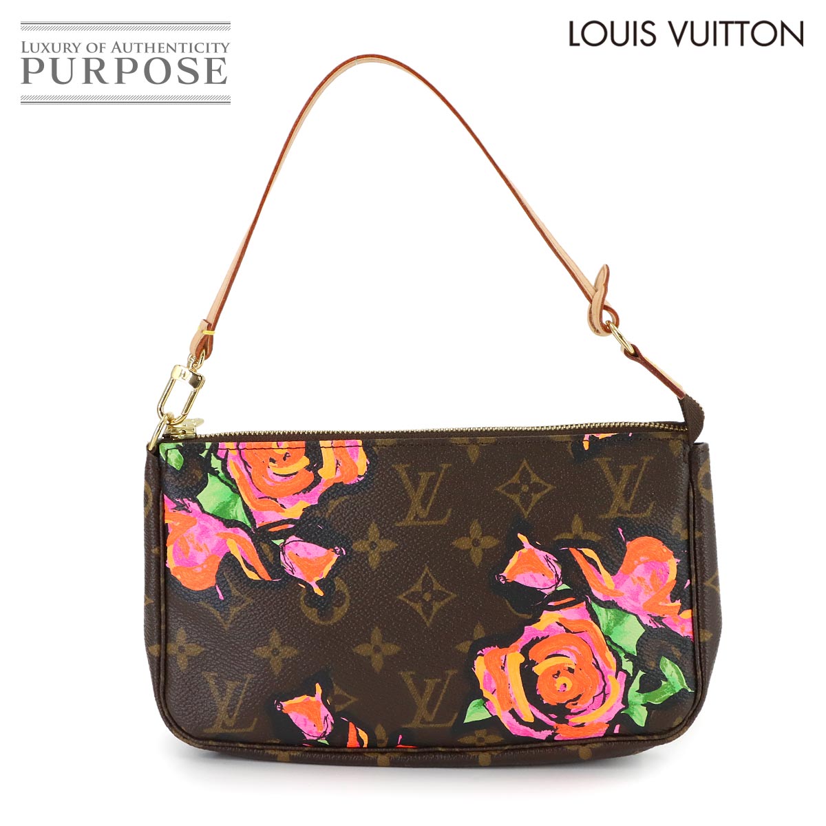 【未使用 展示品】 ルイ ヴィトン LOUIS VUITTON モノグラム ローズ ポシェット アクセソワール ハンド バッグ ブラウン ピンク M48615 Pochette Accessoires 【中古】