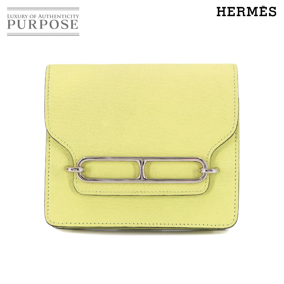 【未当て嵌める 見せびらかす品】 エルメス HERMES ロウリス ルリ か細い ウォレット 二つ折り 金入れ エバーカラー ジョーヌブルジョン Z目じるし Roulis Slim Wallet 【中古】