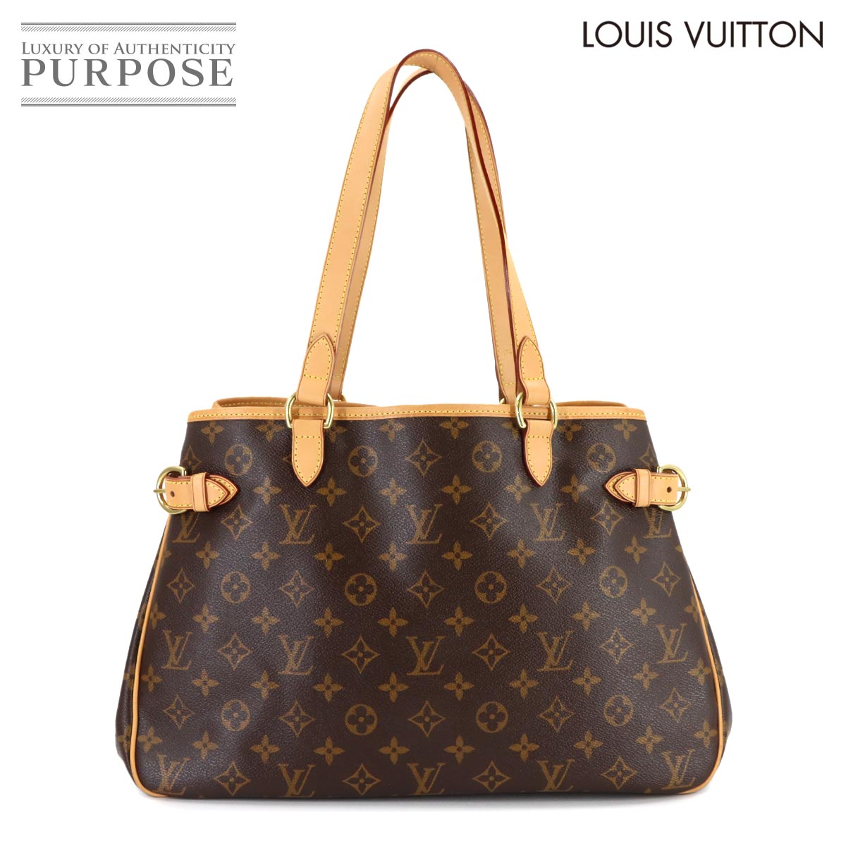 【新品負けず劣らず】 ルイ ヴィトン LOUIS VUITTON モノグラム バティニョール オリゾンタル トート 御徒面子 赤銅色 M51154 ゴールド 金具 Batignolles Horizontal 【中古】