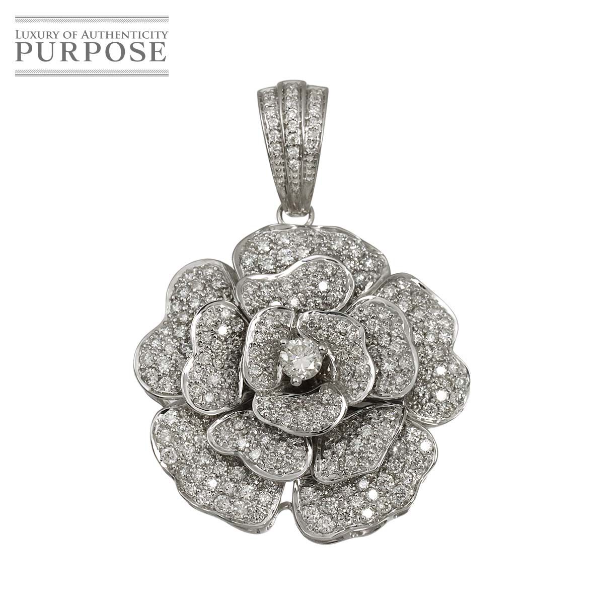 【新品仕上げ】 ダイヤ 3.05ct ペンダント トップ K18 WG ホワイトゴールド 750 Diamond Pendant 【中古】|VINTAGE LOVER PURPOSE