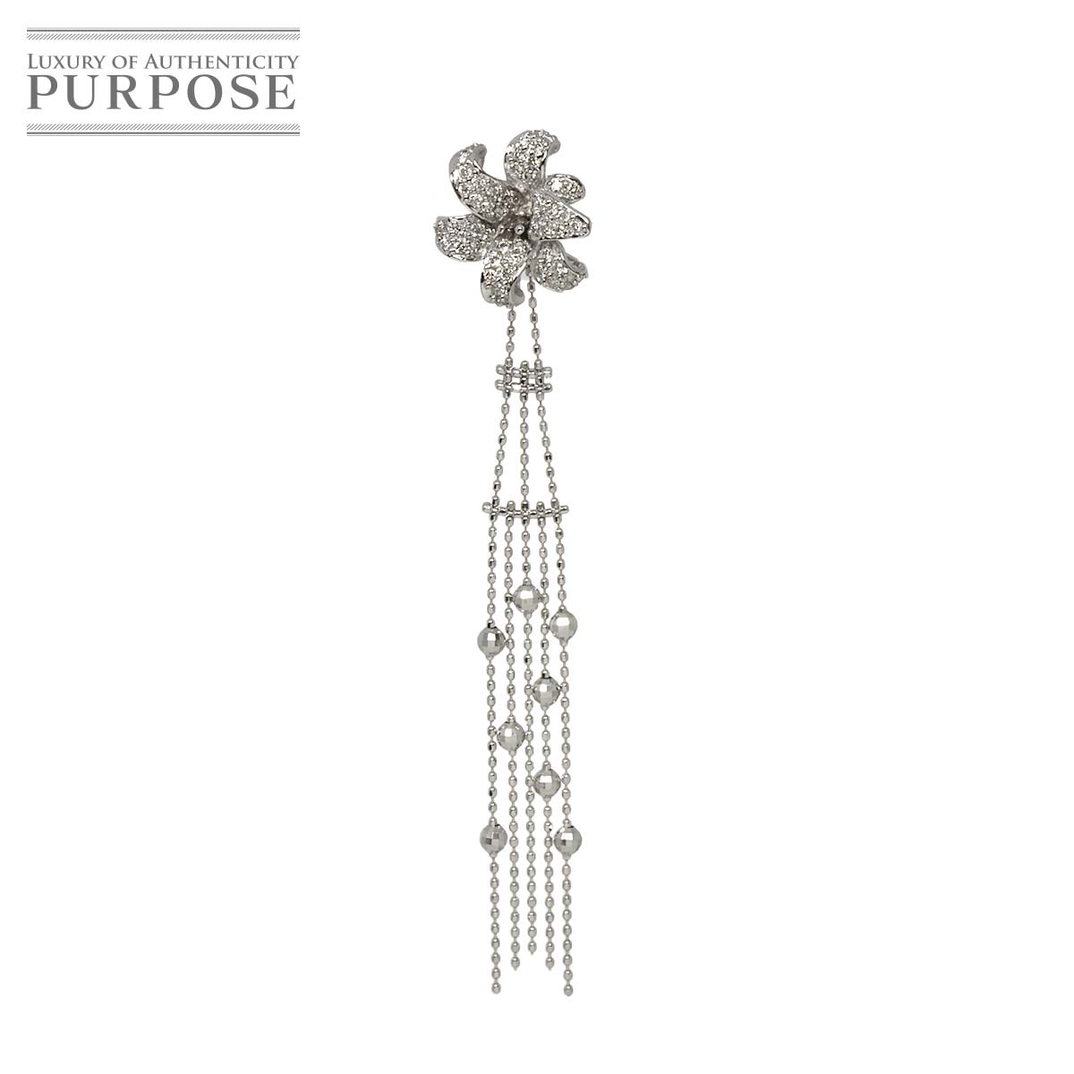 【新品仕上げ】 ダイヤ ピアス K18 WG ホワイトゴールド 750 片方のみ 片耳 Diamond Earring Pierced 【中古】|VINTAGE LOVER PURPOSE