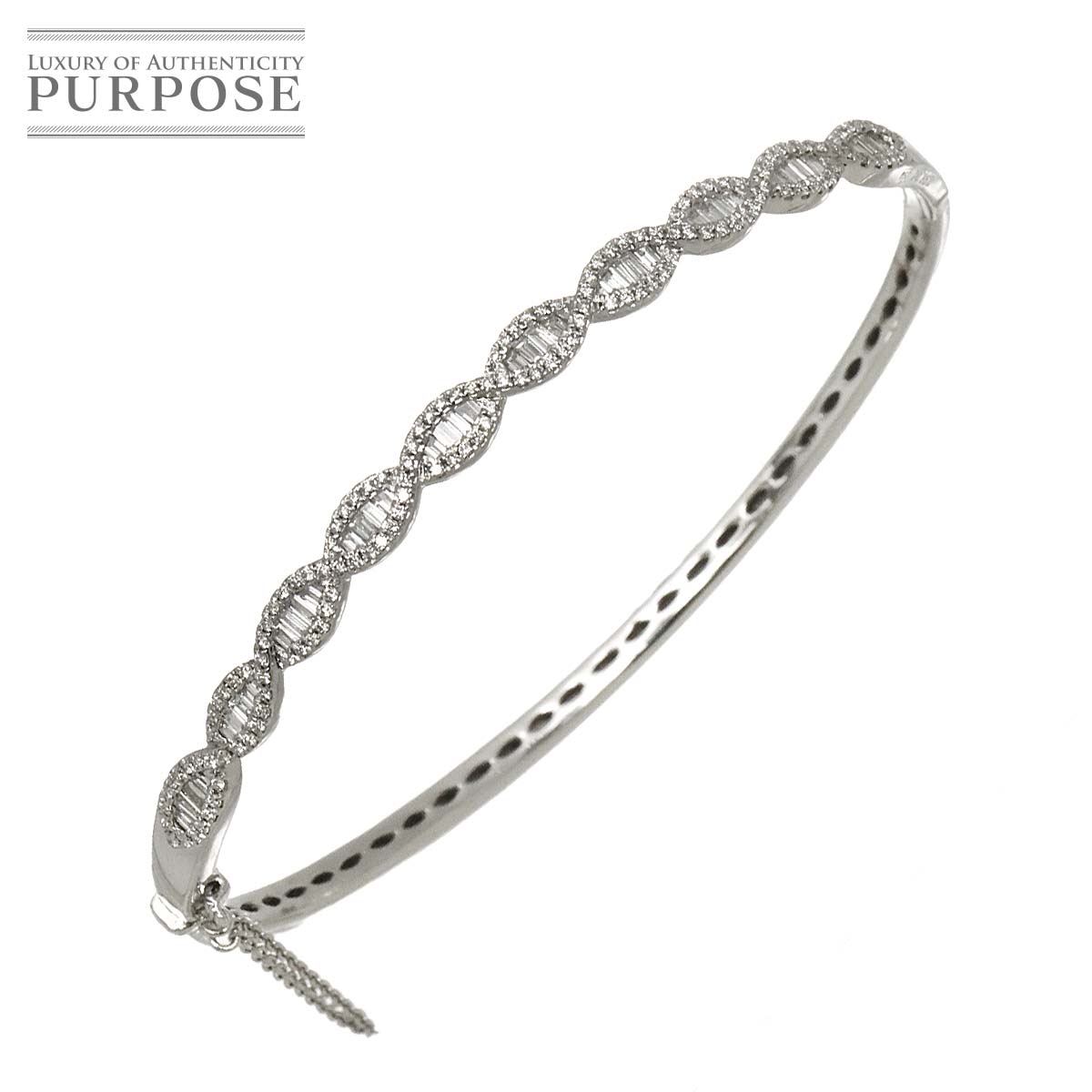 【新品同様】 ダイヤ 0.862ct ブレスレット 17.5cm K18 WG ホワイトゴールド 750 Diamond Bracelet 【中古】｜VINTAGE LOVER PURPOSE