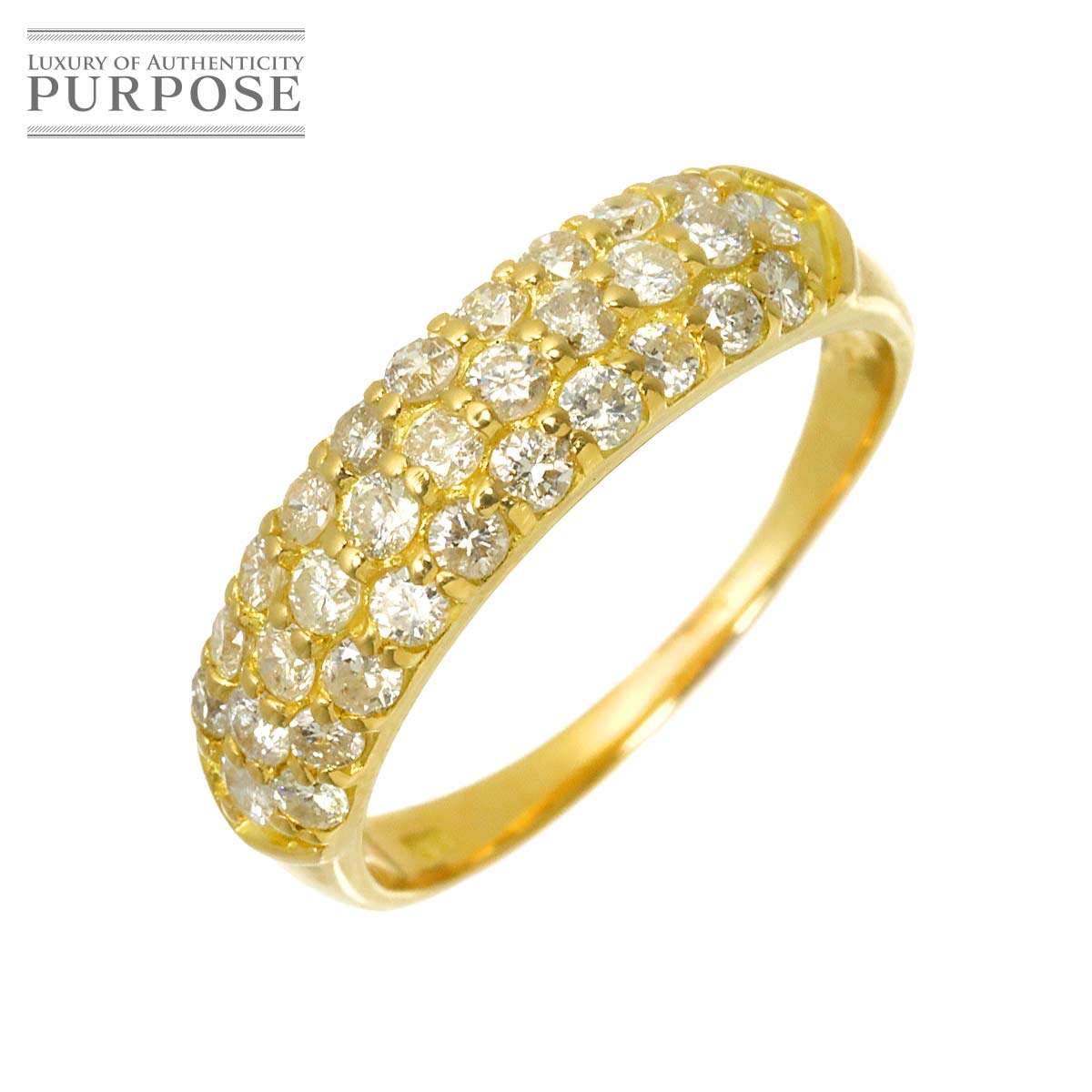 【新品仕上げ】 リング 16.5号 ダイヤ 1.03ct K18 YG イエローゴールド 750 指輪 【鑑別カード付き】 Diamond Ring 【中古】 81,400円
