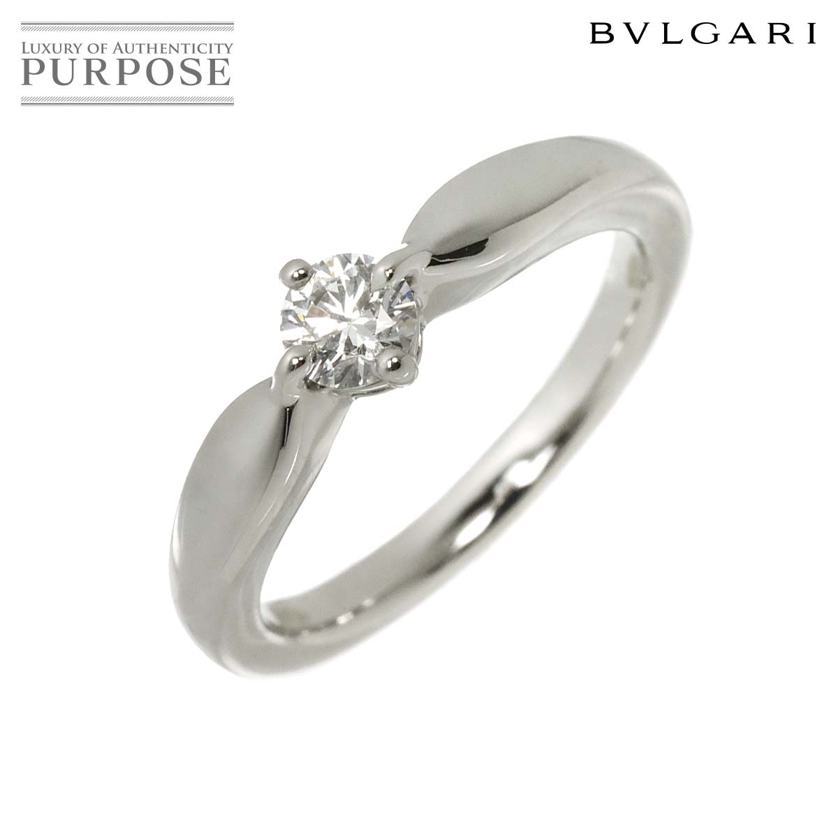 【新品同様】 ブルガリ BVLGARI デディカータ ヴェネチア ダイヤ 0.19ct D/VS1/EX 5号 リング Pt プラチナ 指輪 Ring【証明書・鑑定書】【中古】