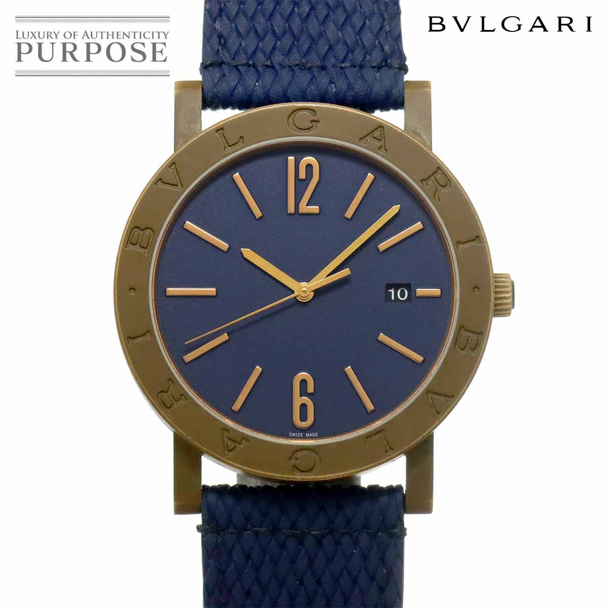 ブル小峡谷 BVLGARI ソロペース BB41B 103132 メンズ ウオッチ デイト 米国海軍 オートマ 自動小銃一巻き ご覧なさる Solotempo 【中古】