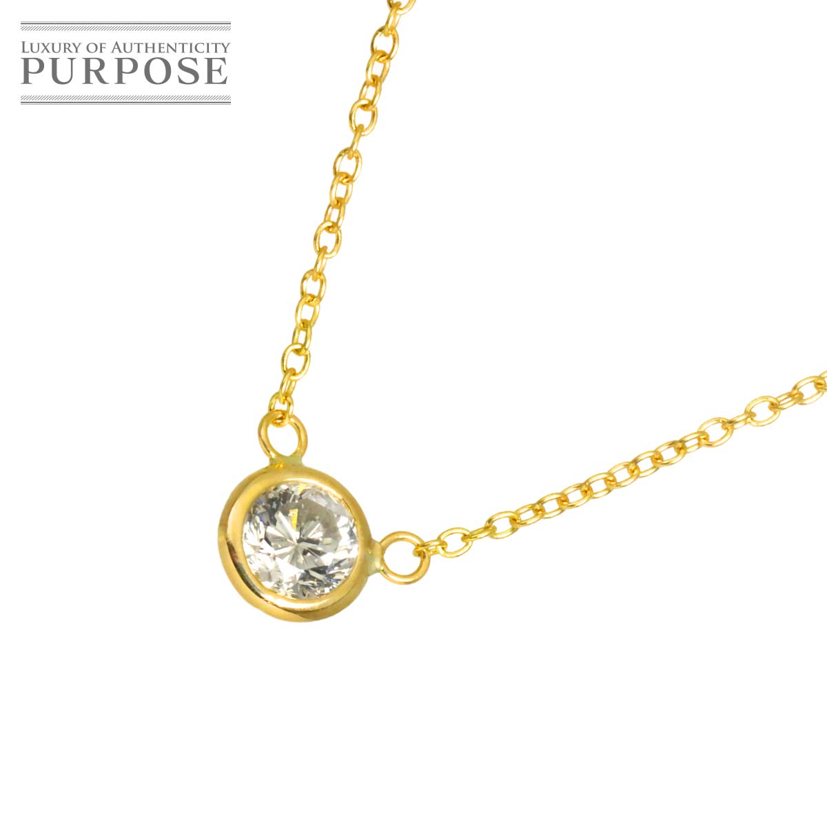 【新品仕上げ】 ダイヤ 0.32ct ネックレス 40.5cm K18 YG イエローゴールド 750 Diamond Necklace 【中古】