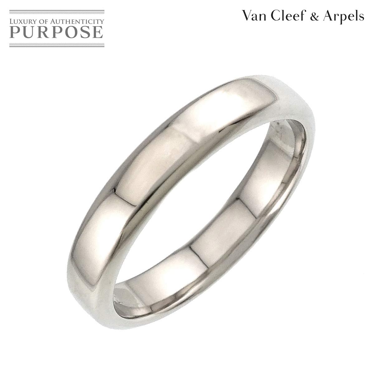 【新品負けず劣らず】 ヴァンクリーフ \u0026 アーペル Van Cleef \u0026 Arpels トゥージュール #56 輪っか 幅4粍 Pt プラチナ 指環 Ring【中古】