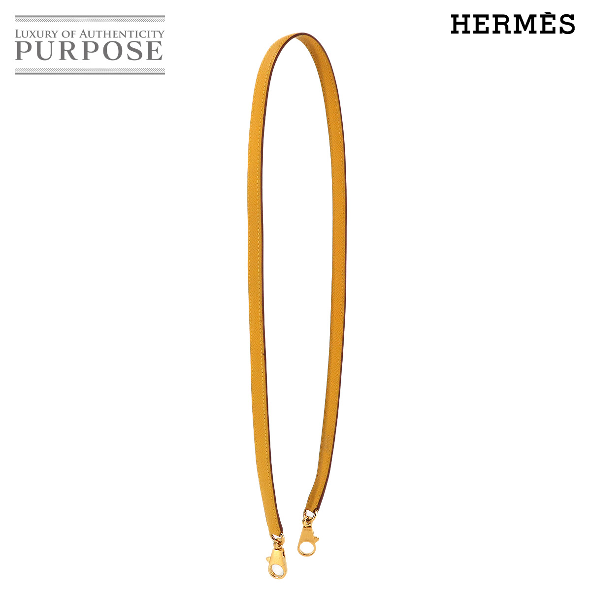 エルメス HERMES ショルダー ストラップ クシュベル エプソン ジョーヌ イエロー ゴールド 金具 Shoulder strap 【中古】
