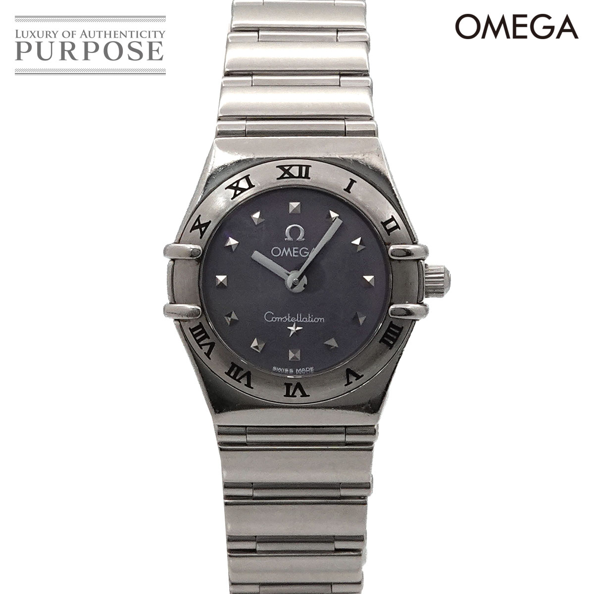 ゼロ OMEGA コンステレーション ミニ マイチョイス 1561 51 レディース ウォッチ 薄墨色 石英 御覧なさる Constellation 【中古】