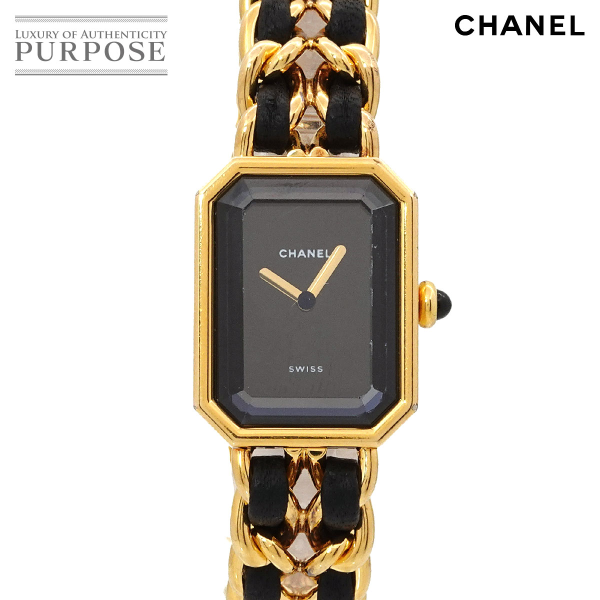 シャネル CHANEL プルミエール L大きさ H0001 ヴィンテージ レディース ウォッチ 黒いこと ゴールド 石英 御覧なさる Premiere 【中古】