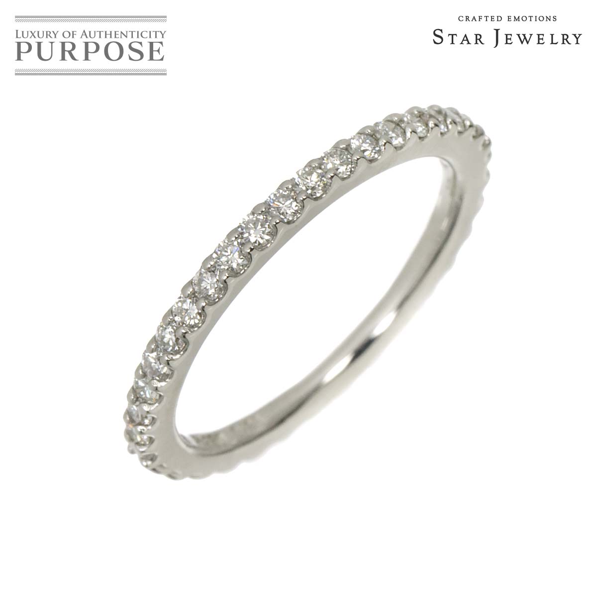 【新品同様】 スタージュエリー Star Jewelry 9号 リング ハーフ ダイヤ 0.28ct Pt プラチナ 指輪 Diamond Ring【中古】