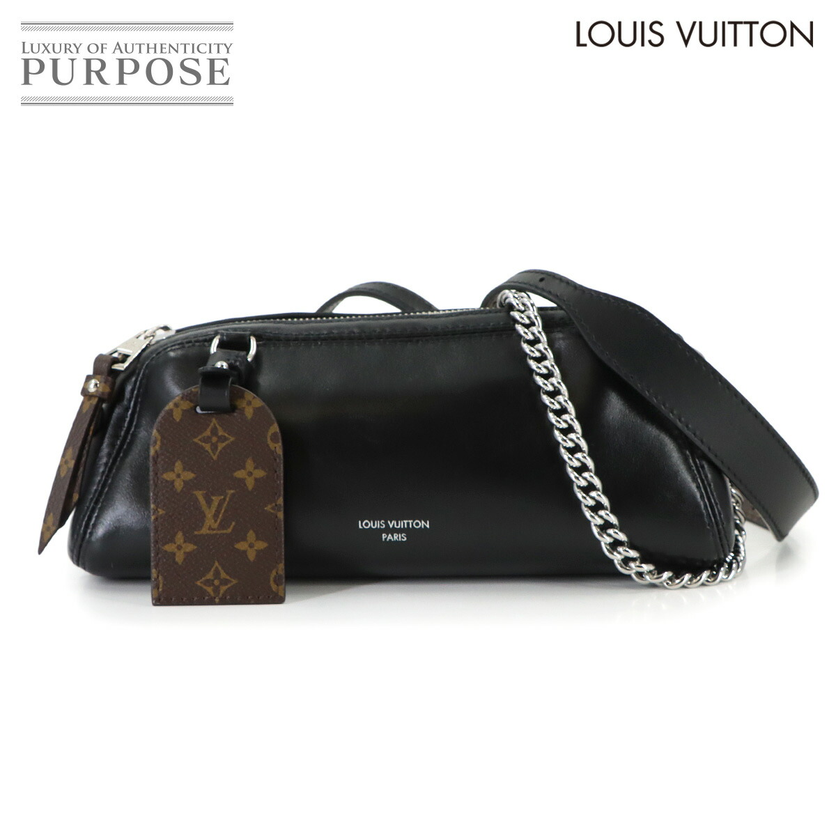 【未当て嵌める 見せびらかす品】 ルイ ヴィトン LOUIS VUITTON モノグラム ポシェット バイブ 2way お手々 肩部 御徒面子 子ヒツジ素はだ ノワール M14544 RFID Pochette Vibe 【中古】