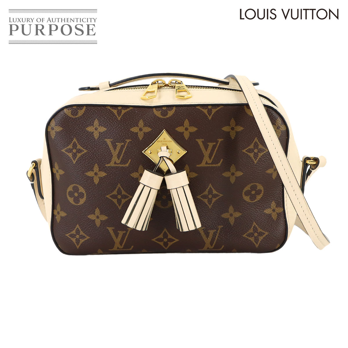【美品】 ルイ ヴィトン LOUIS VUITTON モノグラム サントンジュ 2way ショルダー ハンド バッグ クレーム M43559 Saintonge 【中古】
