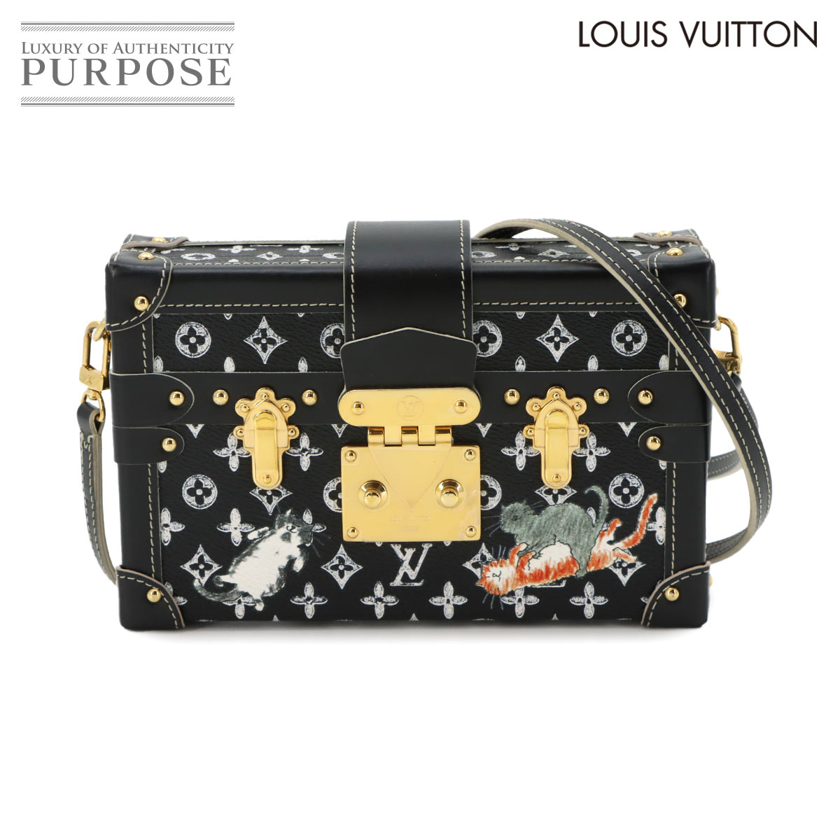 【未使用 展示品】 ルイ ヴィトン LOUIS VUITTON モノグラム キャットグラム プティット マル ショルダー バッグ ブラック M44437 Petite Malle 【中古】｜VINTAGE LOVER PURPOSE