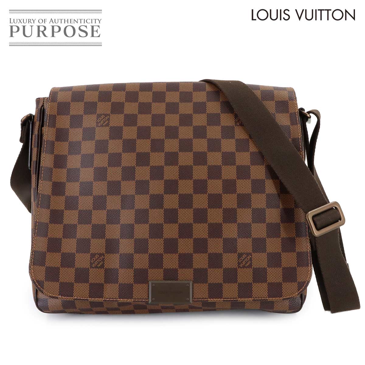 【新品負けず劣らず】 ルイ ヴィトン LOUIS VUITTON ダミエ ディストリクト MM 肩先 御徒面子 エベヌ N41212 District 【中古】