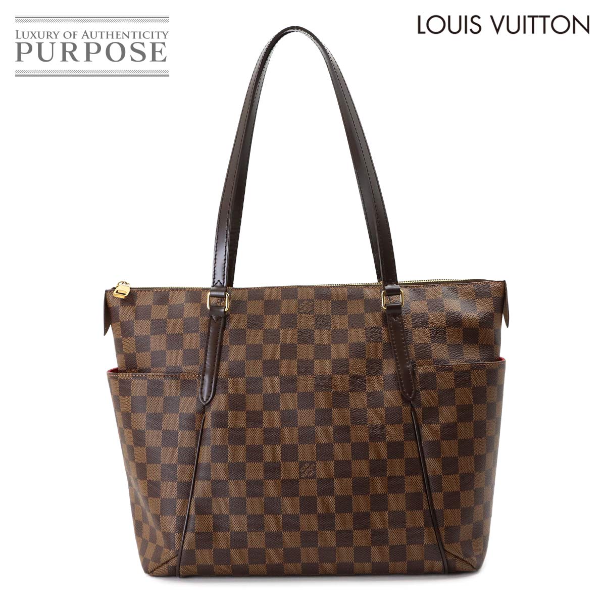 【新品負けず劣らず】 ルイ ヴィトン LOUIS VUITTON ダミエ トータリー MM トート 御徒面子 エベヌ 赤銅色 N41281 Totally 【中古】