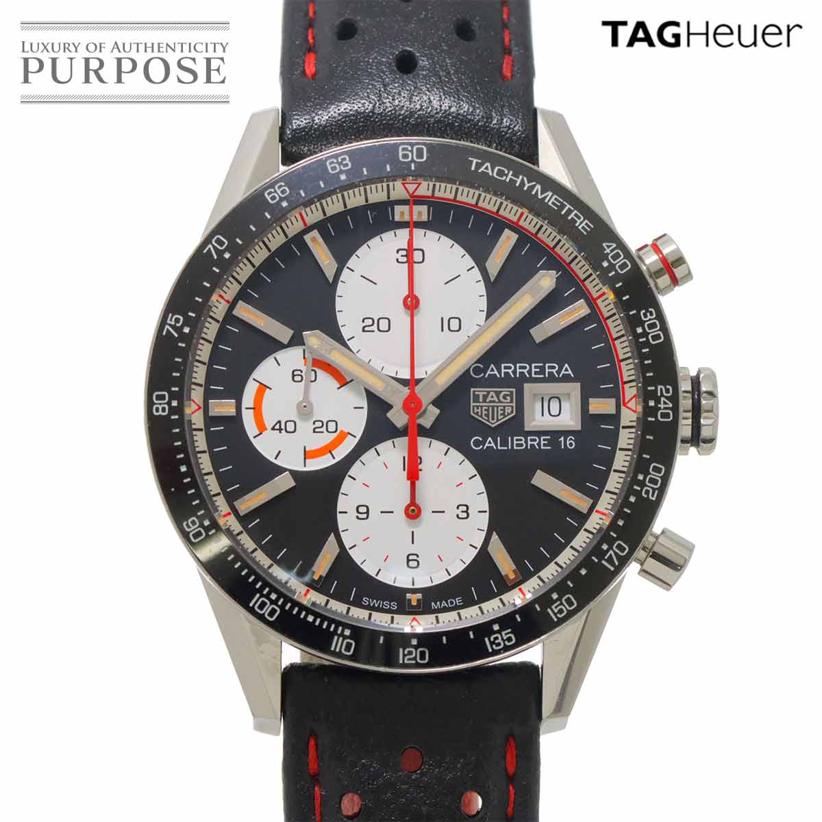 タグホイヤー TAG Heuer カレラ CV201AP-0 クロノグラフ メンズ ウオッチ デイト 黒いこと オートマ 自動小銃一巻き ご覧なさる Carrera 【中古】