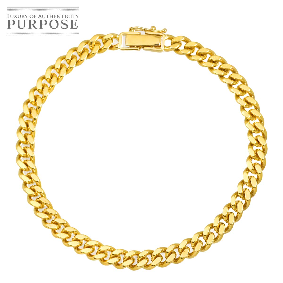 【新品仕上げ】 K18 喜平 ブレスレット 17.5cm 2面 18.0g 幅 5mm イエローゴールド 750 キヘイ kihei bracelet 【中古】